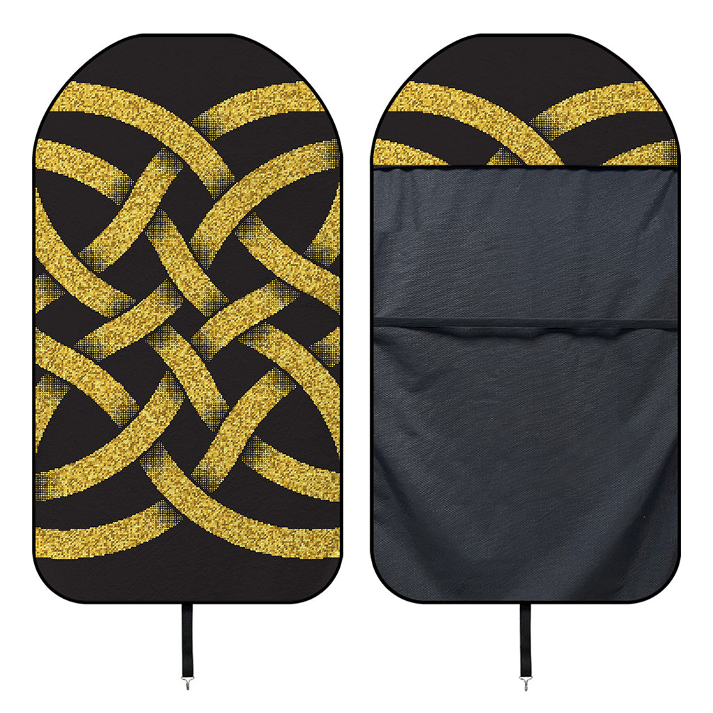 Gold Celtic Knot Symbol Print Waterproof Car Seat Cover