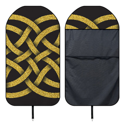 Gold Celtic Knot Symbol Print Waterproof Car Seat Cover