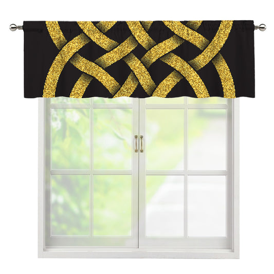 Gold Celtic Knot Symbol Print Window Valance