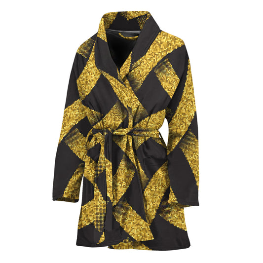 Gold Celtic Knot Symbol Print Women's Bathrobe