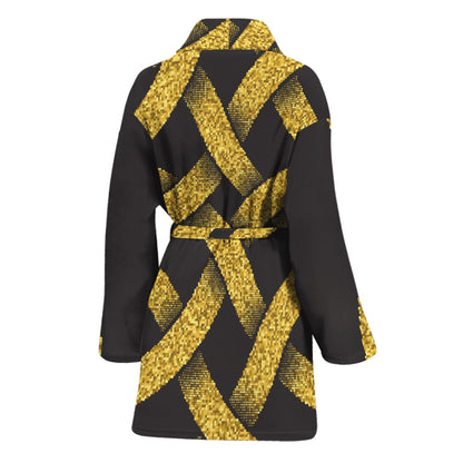 Gold Celtic Knot Symbol Print Women's Bathrobe