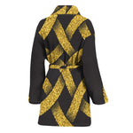 Gold Celtic Knot Symbol Print Women's Bathrobe