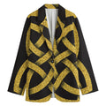 Gold Celtic Knot Symbol Print Women's Blazer