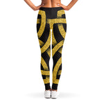 Gold Celtic Knot Symbol Print Women's Leggings