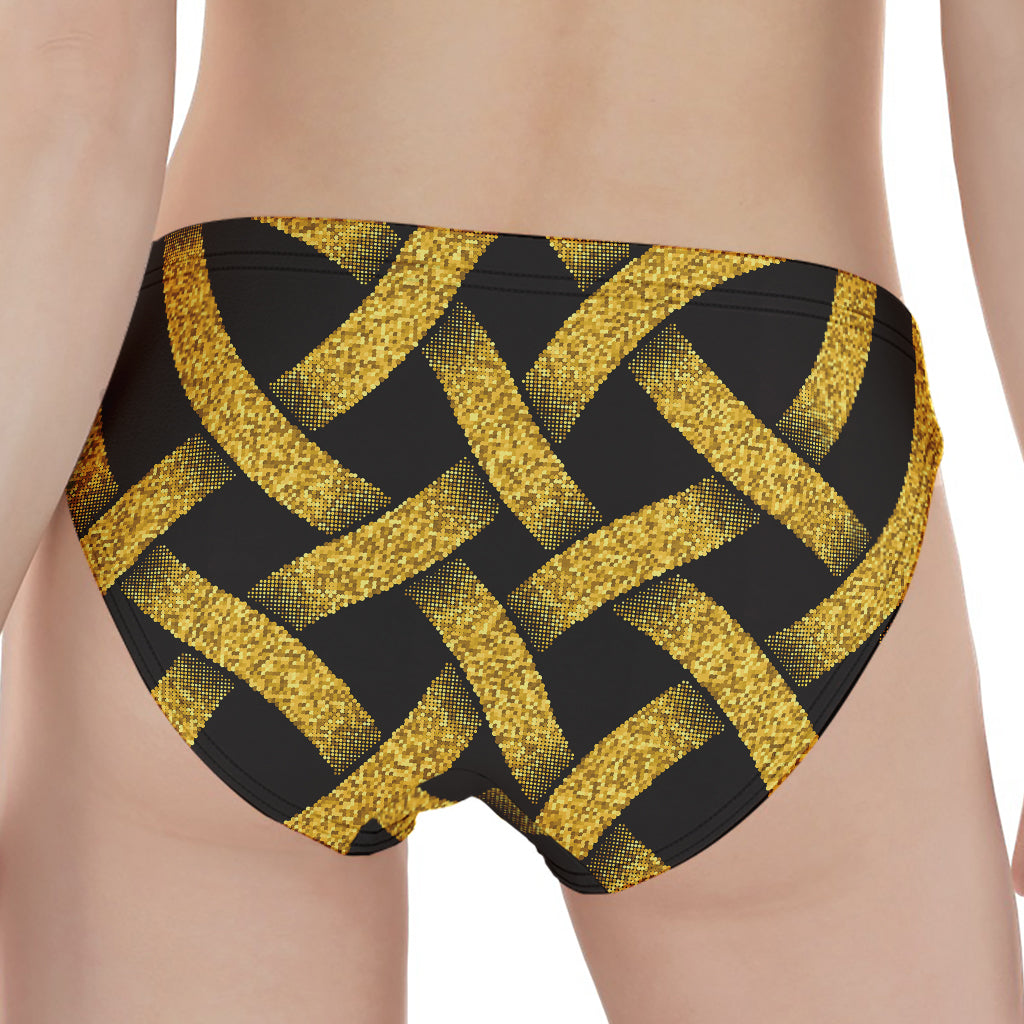 Gold Celtic Knot Symbol Print Women's Panties