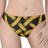 Gold Celtic Knot Symbol Print Women's Thong