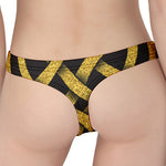 Gold Celtic Knot Symbol Print Women's Thong