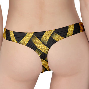 Gold Celtic Knot Symbol Print Women's Thong