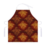 Gold Chinese Dragon Pattern Print Adjustable Apron
