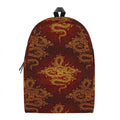Gold Chinese Dragon Pattern Print School Backpack