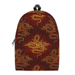 Gold Chinese Dragon Pattern Print Backpack