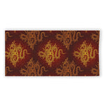Gold Chinese Dragon Pattern Print Beach Towel