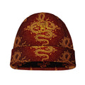 Gold Chinese Dragon Pattern Print Beanie
