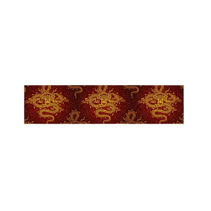 Gold Chinese Dragon Pattern Print Bed Runner
