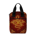 Gold Chinese Dragon Pattern Print Bible Tote Bag