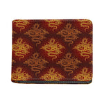 Gold Chinese Dragon Pattern Print Bifold Wallet