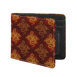 Gold Chinese Dragon Pattern Print Bifold Wallet