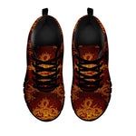 Gold Chinese Dragon Pattern Print Black Running Shoes