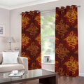 Gold Chinese Dragon Pattern Print Dimout Grommet Curtains