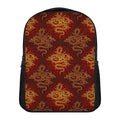 Gold Chinese Dragon Pattern Print Casual Backpack