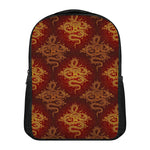 Gold Chinese Dragon Pattern Print Casual Backpack