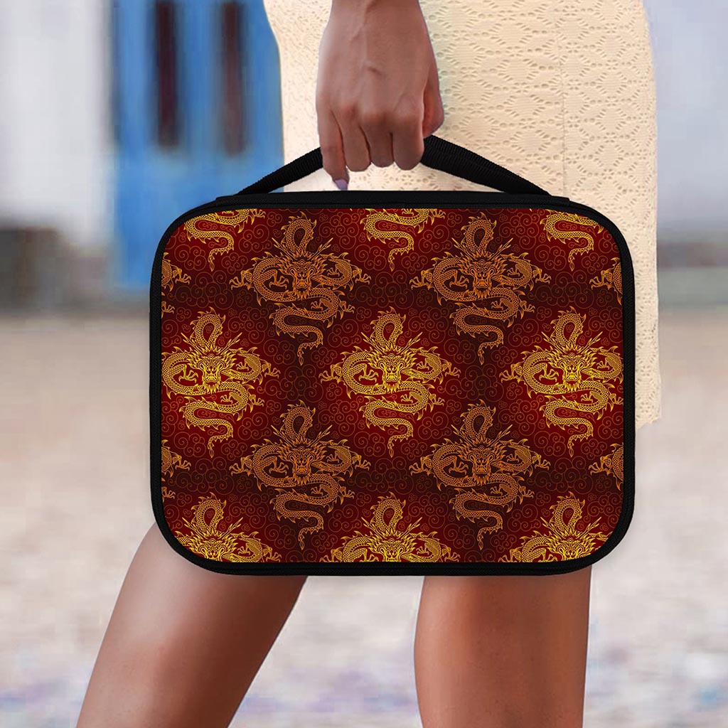Gold Chinese Dragon Pattern Print Classic Bible Case