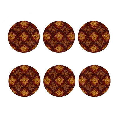 Gold Chinese Dragon Pattern Print Coaster Set
