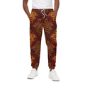 Gold Chinese Dragon Pattern Print Cotton Sweatpants