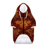 Gold Chinese Dragon Pattern Print Dog Zip Up Hoodie