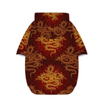 Gold Chinese Dragon Pattern Print Dog Zip Up Hoodie