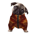 Gold Chinese Dragon Pattern Print Dog Zip Up Jacket