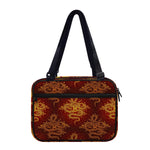 Gold Chinese Dragon Pattern Print Double Strap Bible Bag