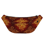 Gold Chinese Dragon Pattern Print Fanny Pack