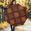 Gold Chinese Dragon Pattern Print Foldable Umbrella