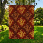 Gold Chinese Dragon Pattern Print Garden Flag