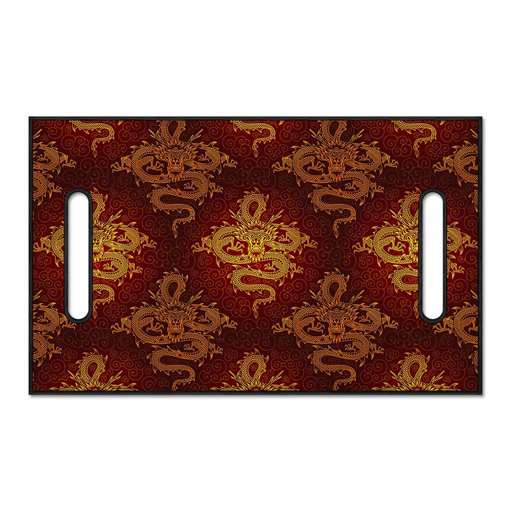 Gold Chinese Dragon Pattern Print Golf Cart Seat Cover