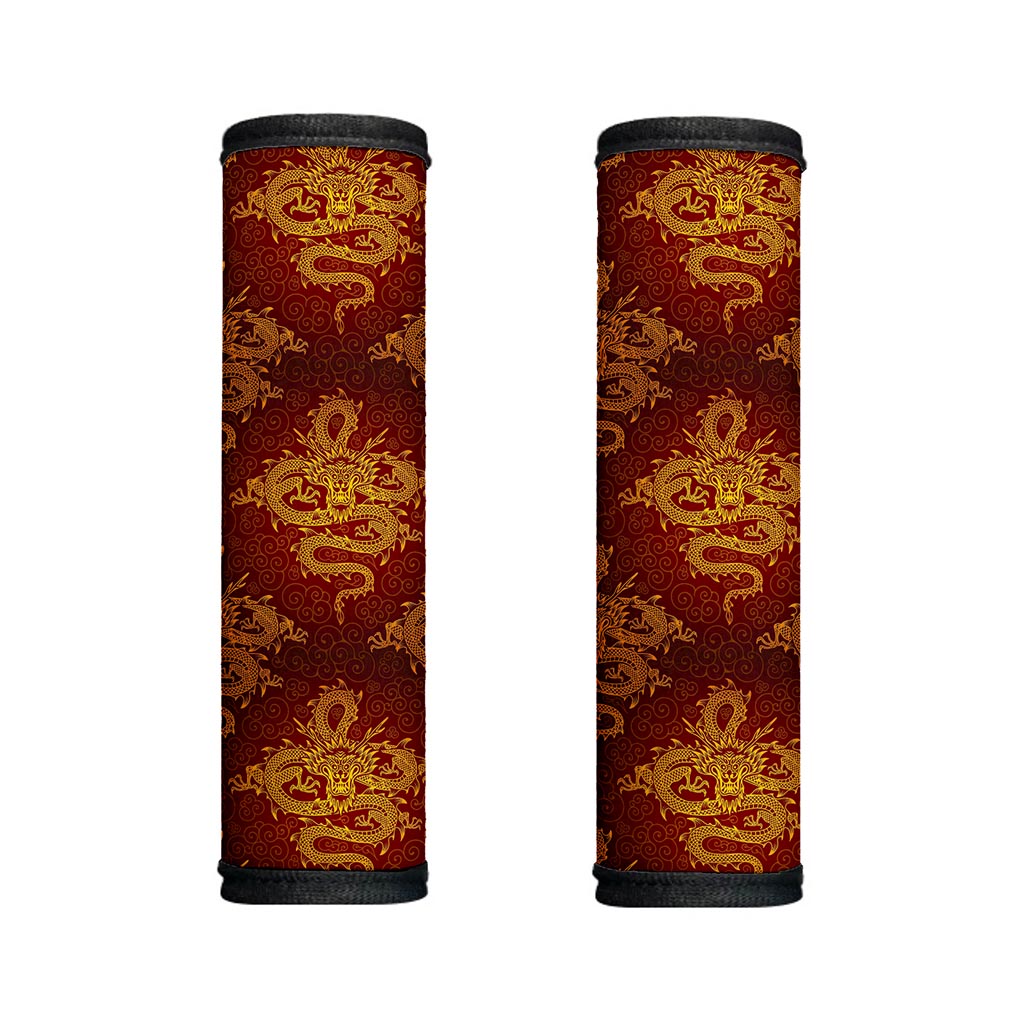Gold Chinese Dragon Pattern Print Handle Covers