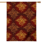 Gold Chinese Dragon Pattern Print House Flag