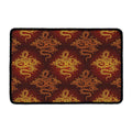 Gold Chinese Dragon Pattern Print Kitchen Mat