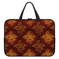 Gold Chinese Dragon Pattern Print Laptop Sleeve With Handle
