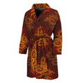 Gold Chinese Dragon Pattern Print Men's Bathrobe