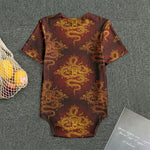 Gold Chinese Dragon Pattern Print Men's Bodysuit