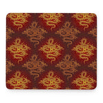 Gold Chinese Dragon Pattern Print Mouse Pad