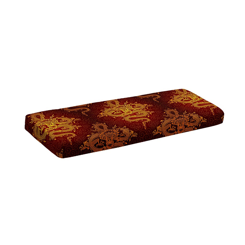 Gold Chinese Dragon Pattern Print Piano Keyboard Cover