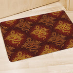 Gold Chinese Dragon Pattern Print Polyester Doormat