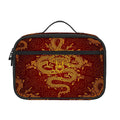 Gold Chinese Dragon Pattern Print Portable Lunch Bag