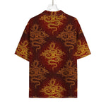 Gold Chinese Dragon Pattern Print Rayon Hawaiian Shirt