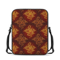 Gold Chinese Dragon Pattern Print Rectangular Crossbody Bag