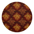 Gold Chinese Dragon Pattern Print Round Blanket