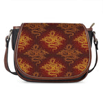 Gold Chinese Dragon Pattern Print Saddle Bag